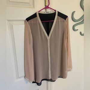 DKNY Womens Longline See Through Blouse